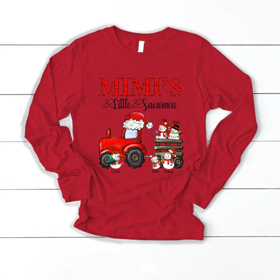 Mimi's Little Snowmen Trator Christmas Longsleeve