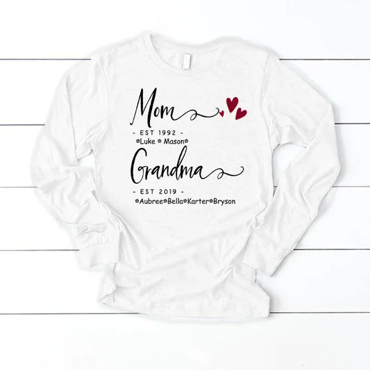 Mom Grandma Family Est Kids VT22120071 Longsleeve