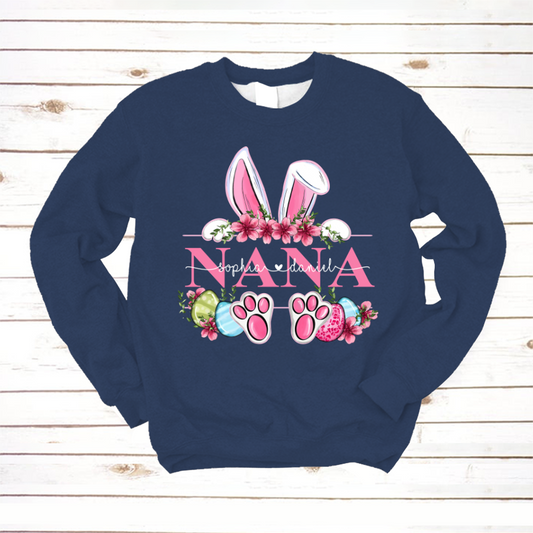 Nana Bunny And Kids, Gift For Grandma, Grammy, Mama, Nana, Mimi, Mother Day CTH01 Sweatshirt