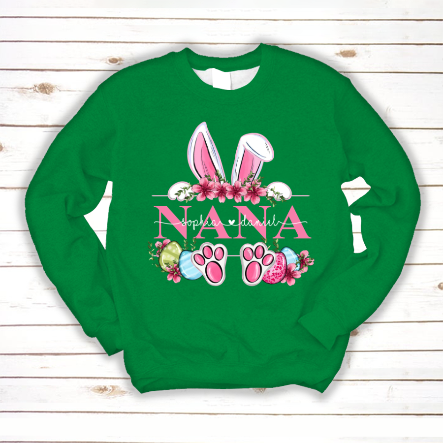 Nana Bunny And Kids, Gift For Grandma, Grammy, Mama, Nana, Mimi, Mother Day CTH01 Sweatshirt
