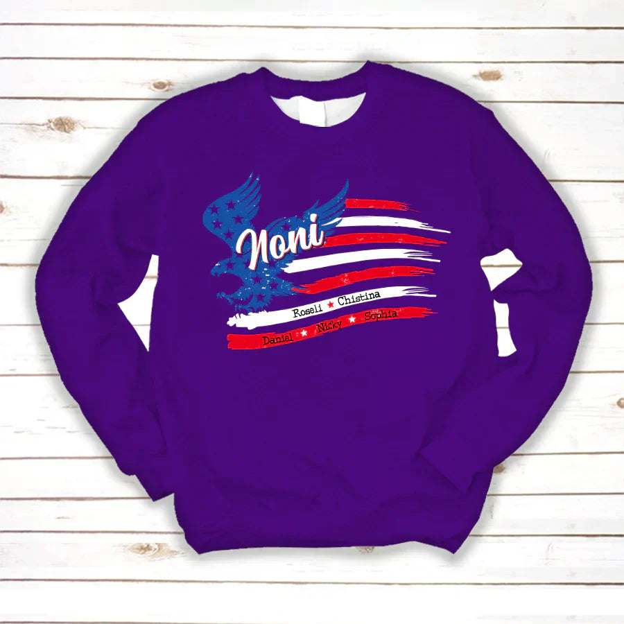 Noni With Grandkids Names 4th Of July CTL94 Sweatshirt