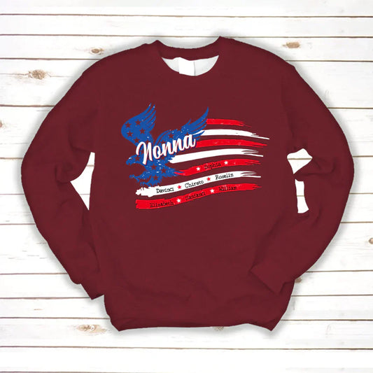 Nonna With Grandkids Names 4th Of July CTL94 Sweatshirt