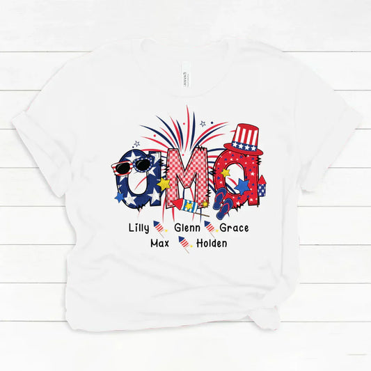 Patriotic Doodle 4th Of July Ama And Grandkid CTH01 Classic Canvas
