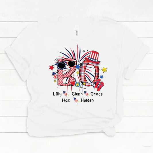 Patriotic Doodle 4th Of July BO And Grandkid CTH01 Classic Canvas