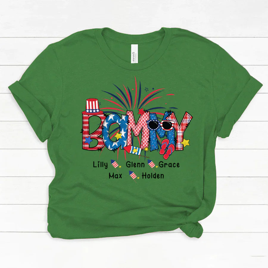 Patriotic Doodle 4th Of July Bammy And Grandkid CTH01 Classic Canvas