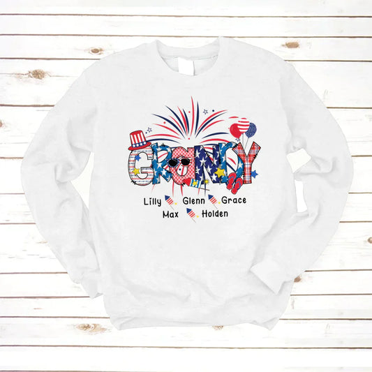 Patriotic Doodle 4th Of July Grandy And Grandkid CTH01 Sweatshirt