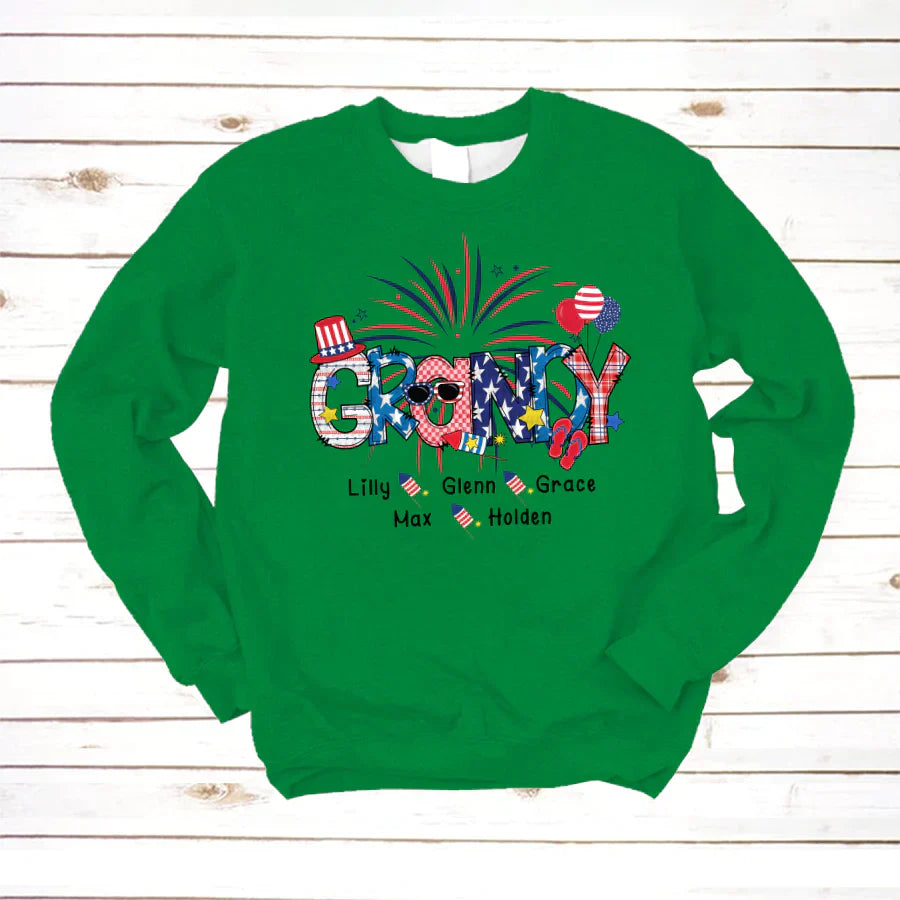 Patriotic Doodle 4th Of July Grandy And Grandkid CTH01 Sweatshirt