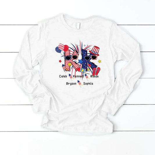 Patriotic Doodle 4th Of July KK And Grandkid CTH01 Longsleeve