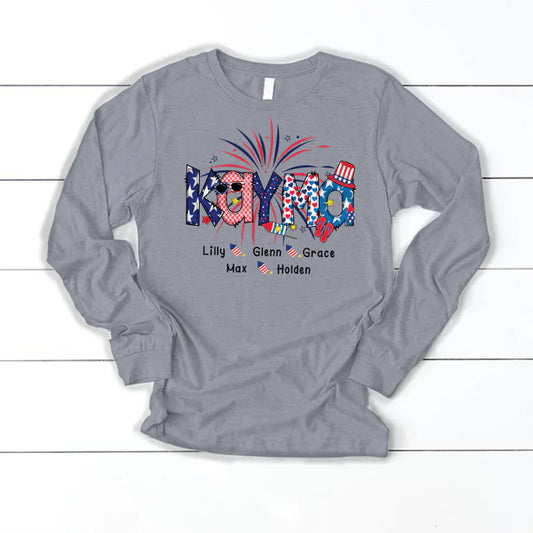Patriotic Doodle 4th Of July Kayma And Grandkid CTH01 Longsleeve