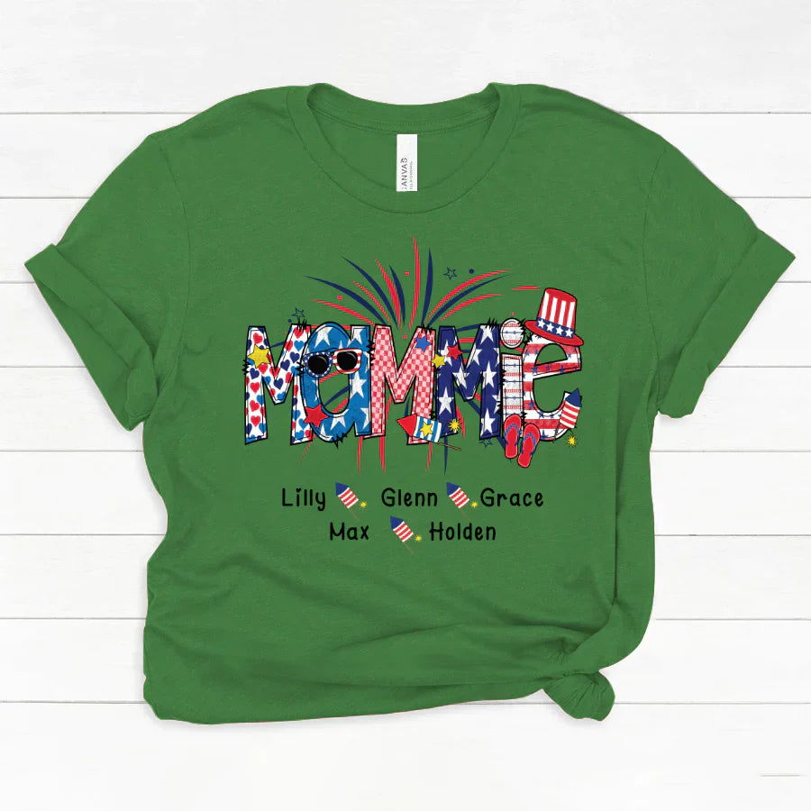 Patriotic Doodle 4th Of July Mamie And Grandkid CTH01 Classic Canvas