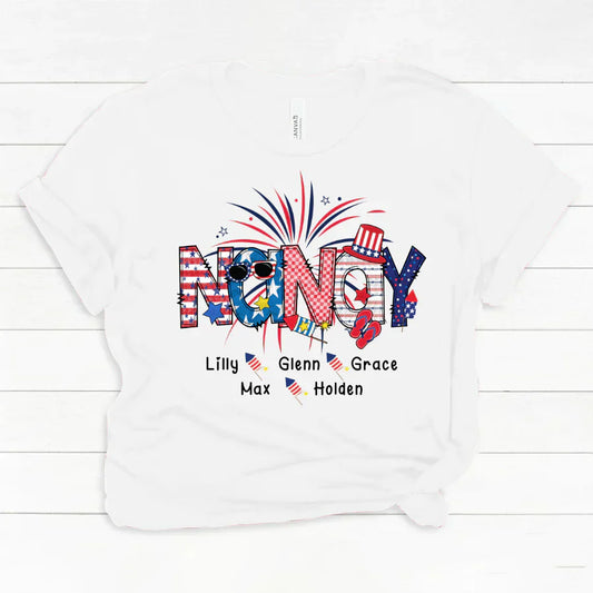 Patriotic Doodle 4th Of July Nanay And Grandkid CTH01 Classic Canvas