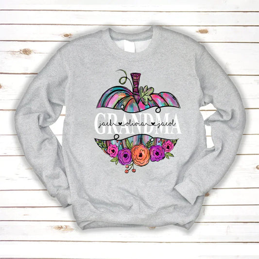 Personalized Grandma Painted Pumpkin 2022 Sweatshirt