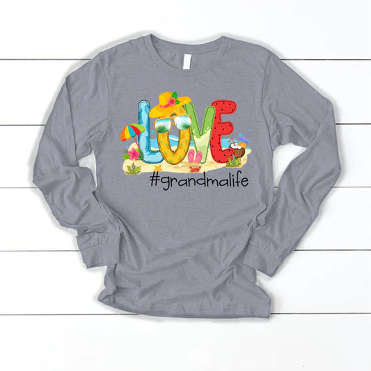 Personalized Love Beach Summer Grandma Life Longsleeve