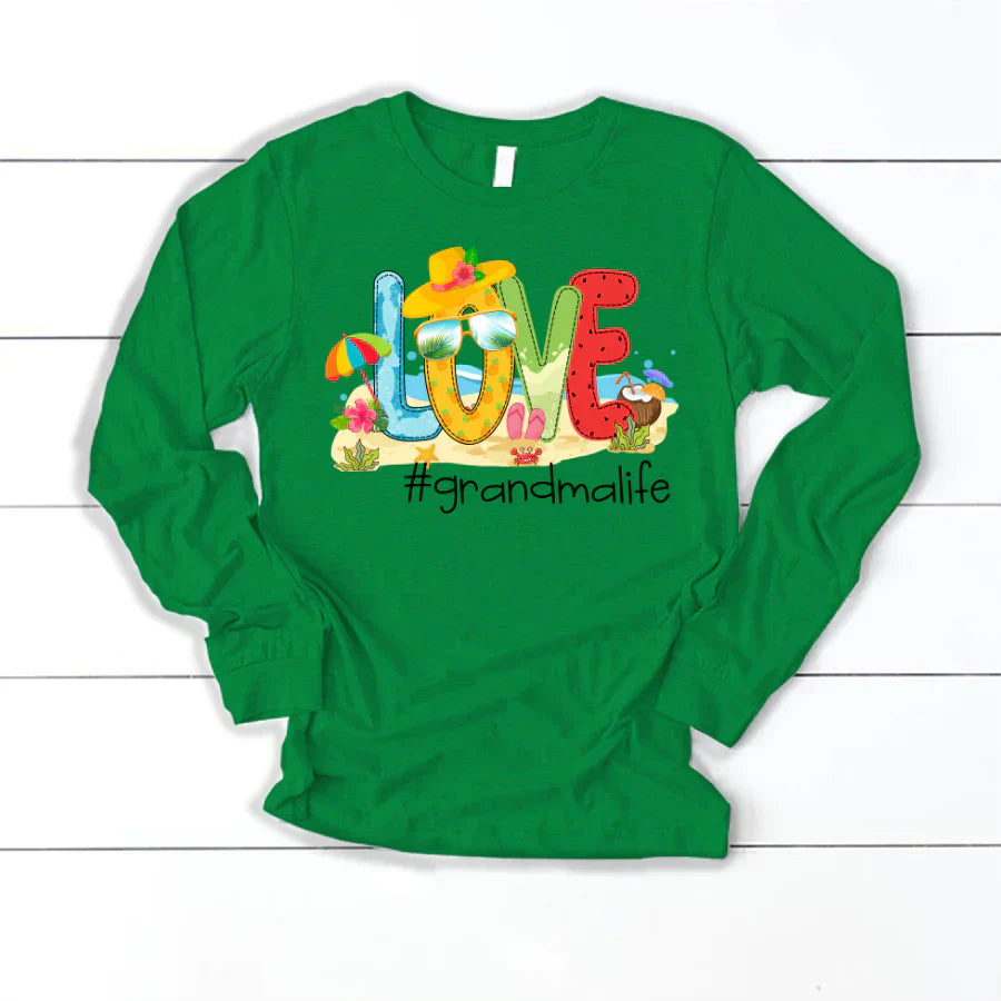Personalized Love Beach Summer Grandma Life Longsleeve