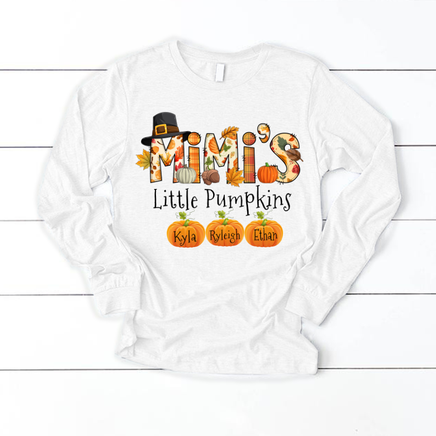 Personalized Mimi's Little Pumpkins Autumn Doodle Alphabet Longsleeve