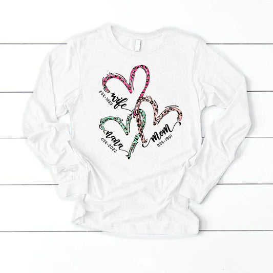 Wife Mom Grandma Heart VT2212001 Longsleeve