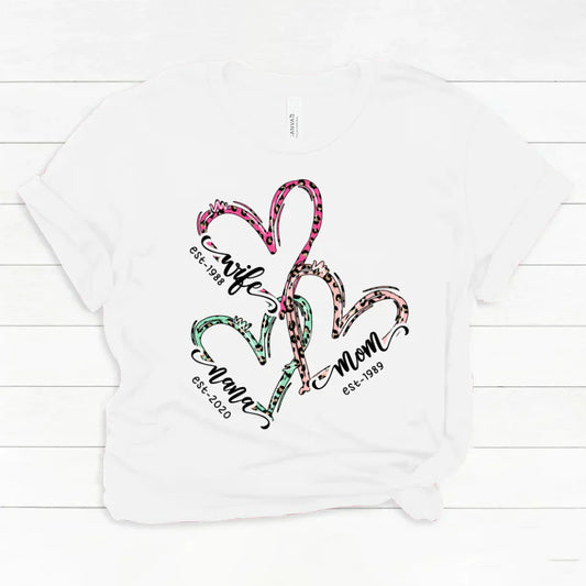 Wife Mom Nana Est Heart CTH01 Classic Canvas