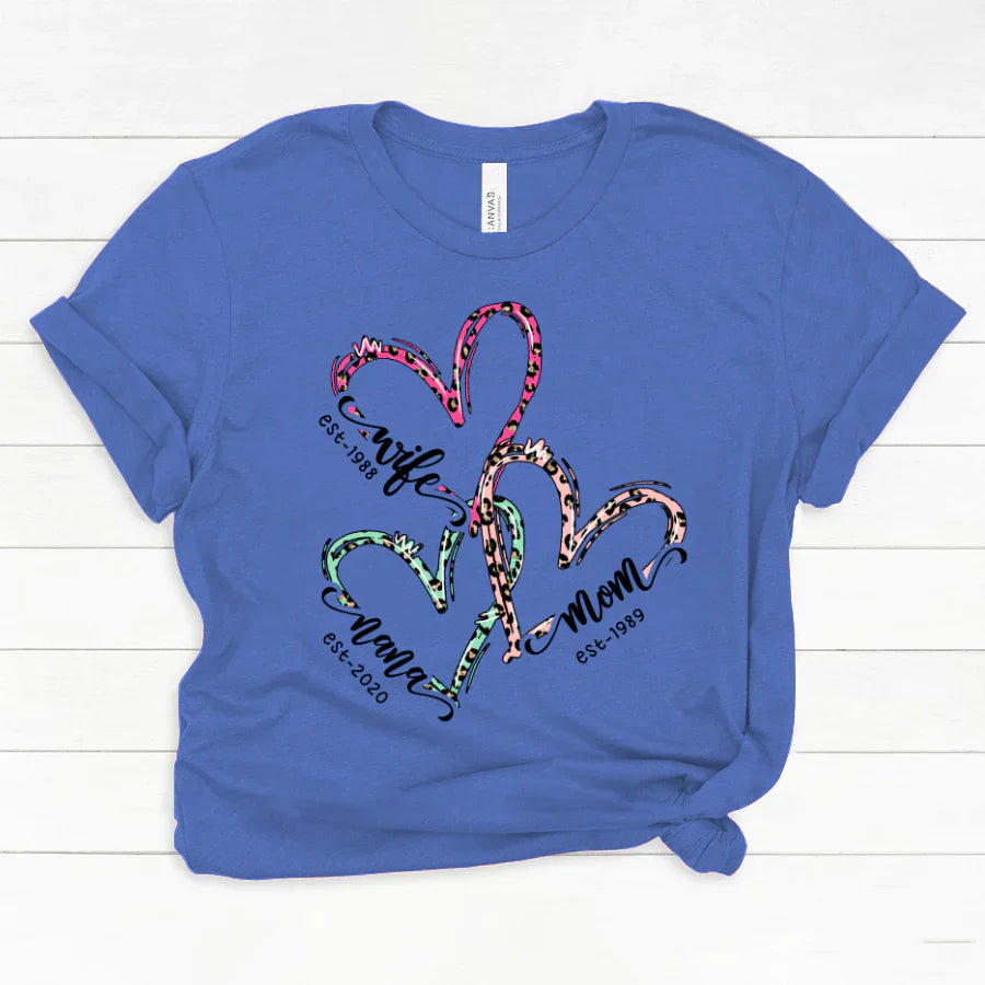 Wife Mom Nana Est Heart CTH01 Classic Canvas