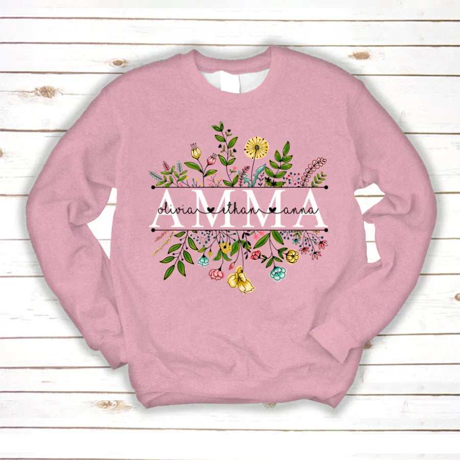 Wildflowers Amma And Grandkids Sweatshirt