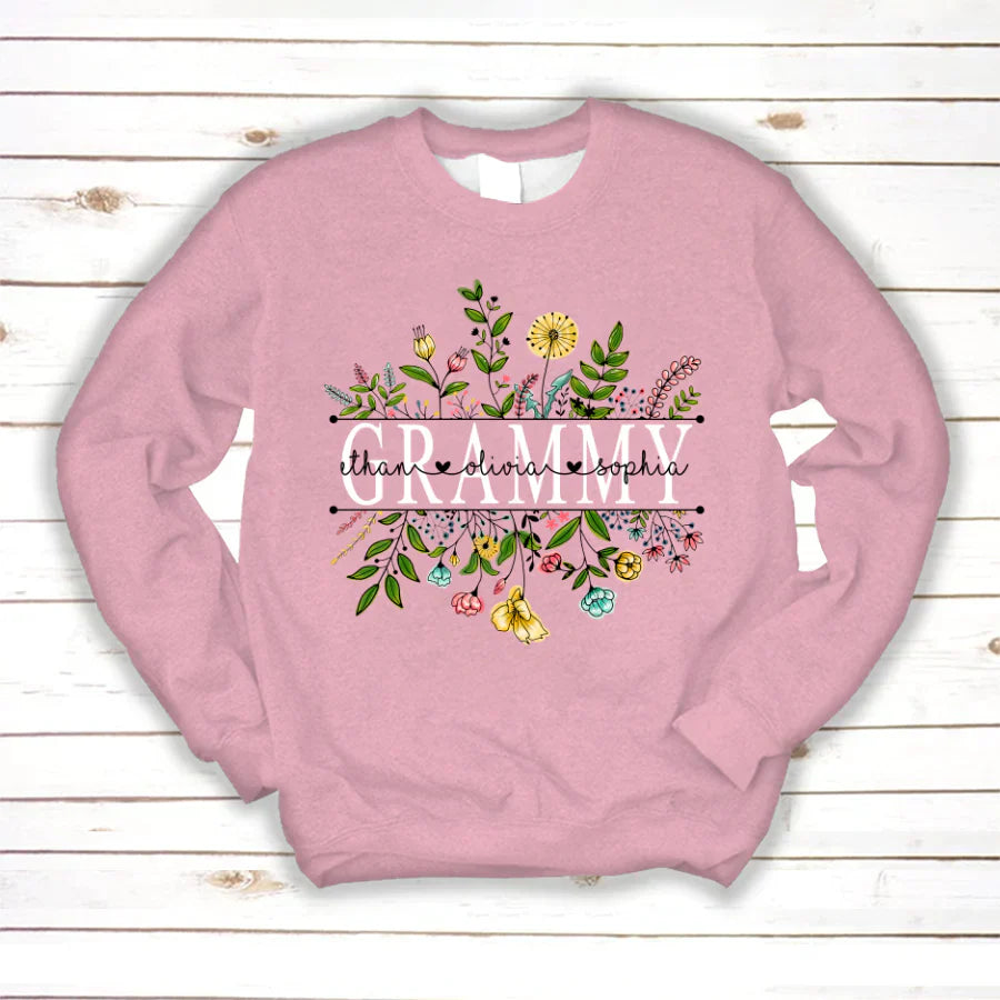 Wildflowers Grammy And Grandkids Sweatshirt