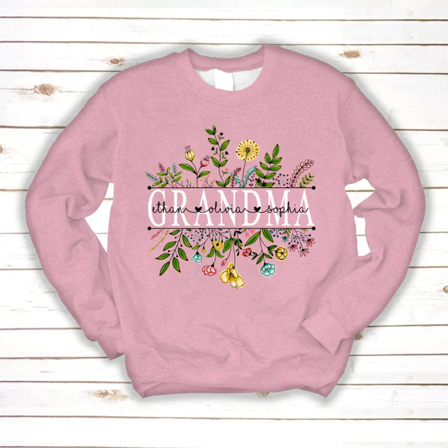 Wildflowers Grandma And Grandkids Sweatshirt