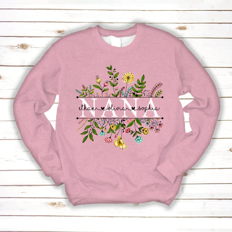 Wildflowers Nana And Grandkids Sweatshirt