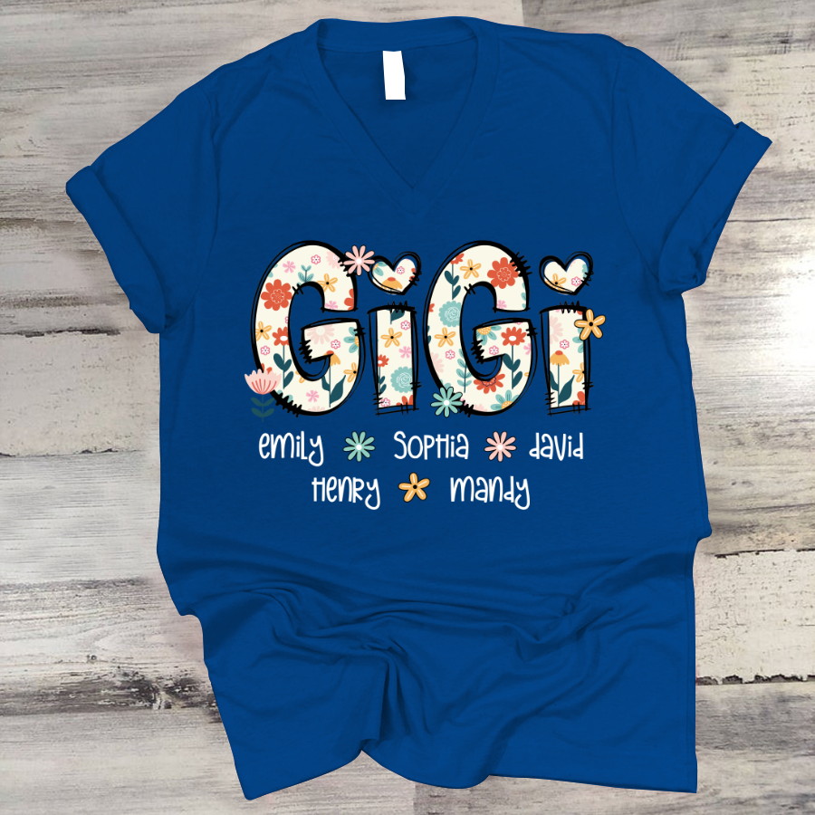 Gigi Mimi Grandma Boho Floral Custom Grandma And Grandkids