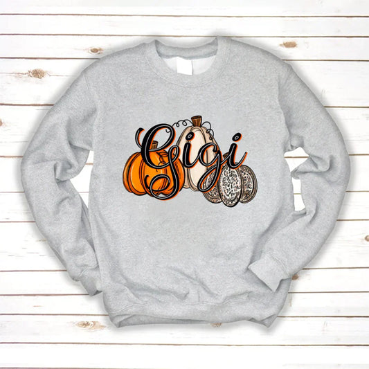Gigi Pumpkins Leopard Autumn Sweatshirt
