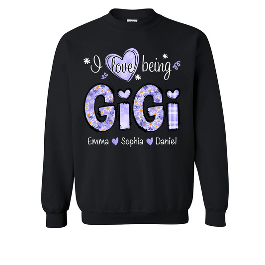 I Love Being Gigi Daisy Purple With Grandkids Mother's Day TH Sweatshirt