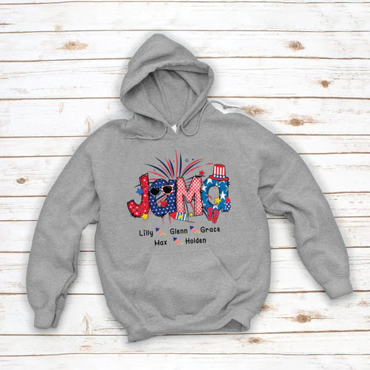 Patriotic Doodle 4th Of Jama Babi And Grandkid CTH01 Hoodie