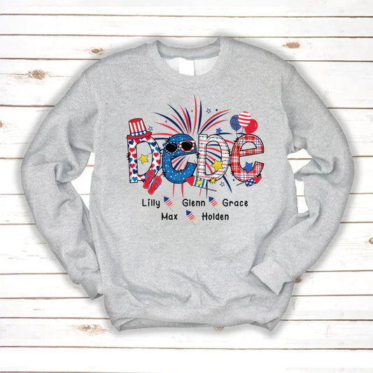 Patriotic Doodle 4th Of July Dede And Grandkid CTH01 Sweatshirt