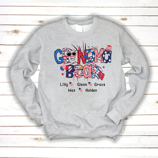 Patriotic Doodle 4th Of July Grandma Bear And Grandkid CTH01 Sweatshirt