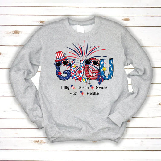 Patriotic Doodle 4th Of July Gugu And Grandkid CTH01 Sweatshirt