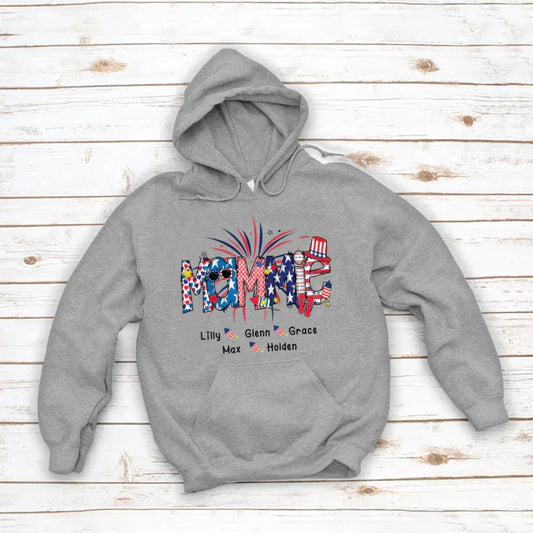 Patriotic Doodle 4th Of July Mamie And Grandkid CTH01 Hoodie