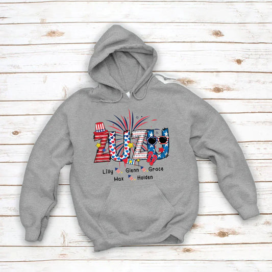Patriotic Doodle 4th Of July Zuzu And Grandkid CTH01 Hoodie