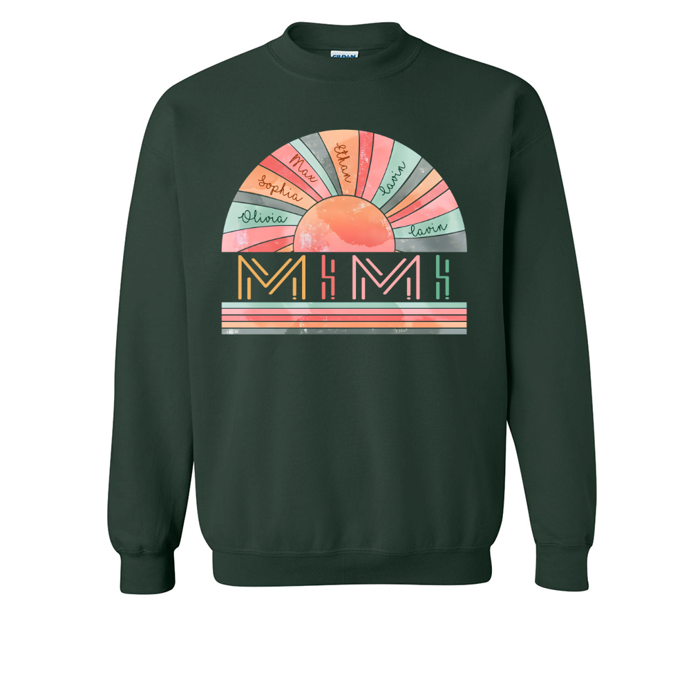 Personalized Grandma Summer Shirt, Custom Nickname Mimi, Mom, Nana Sun Summer Sweatshirt
