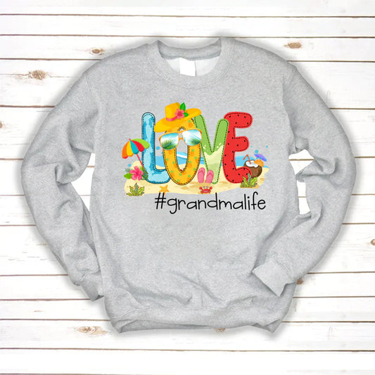 Personalized Love Beach Summer Grandma Life Sweatshirt
