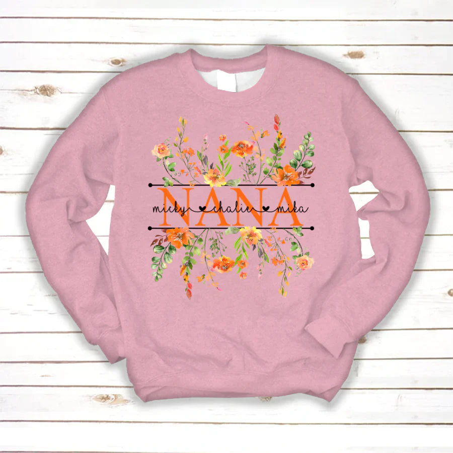 Summer Flowers Nana And Grandkids CTH01 Sweatshirt