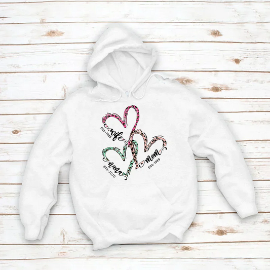 Wife Mom Nana Est Heart CTH01 Hoodie