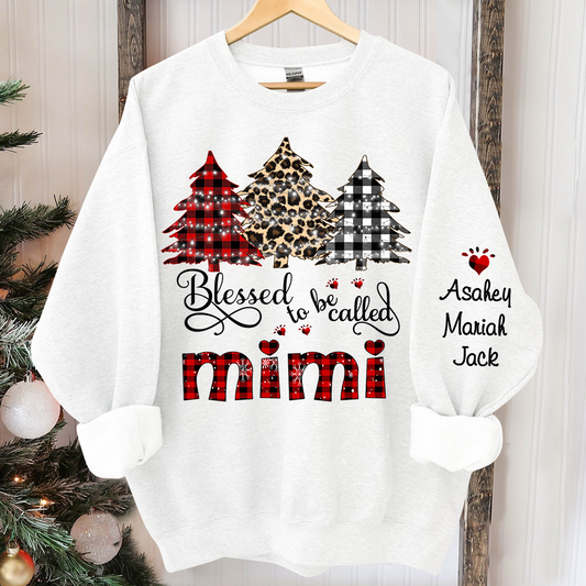 Personalized blessed to be called mimi tree xmas Sweatshirt