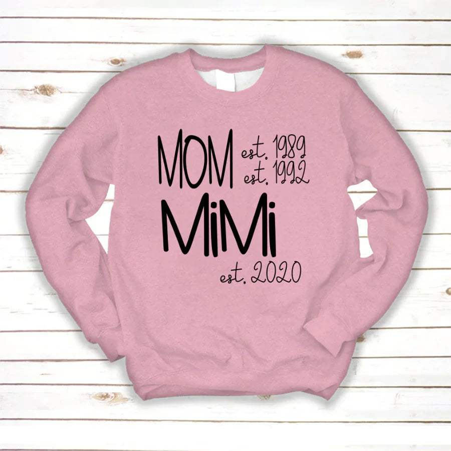Custom Mom Grandma Est, Custom Mom Shirt, Grandma Shirt, Mom Mimi Aunt Shirt, New Grandma Shirt, Gift For Grandma Valentine's Day, Mother's Day VTN221125 Sweatshirt