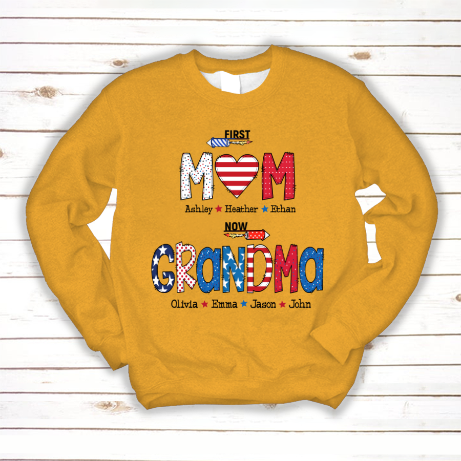 First Mom Now Grandma and grandkids Sweatshirt