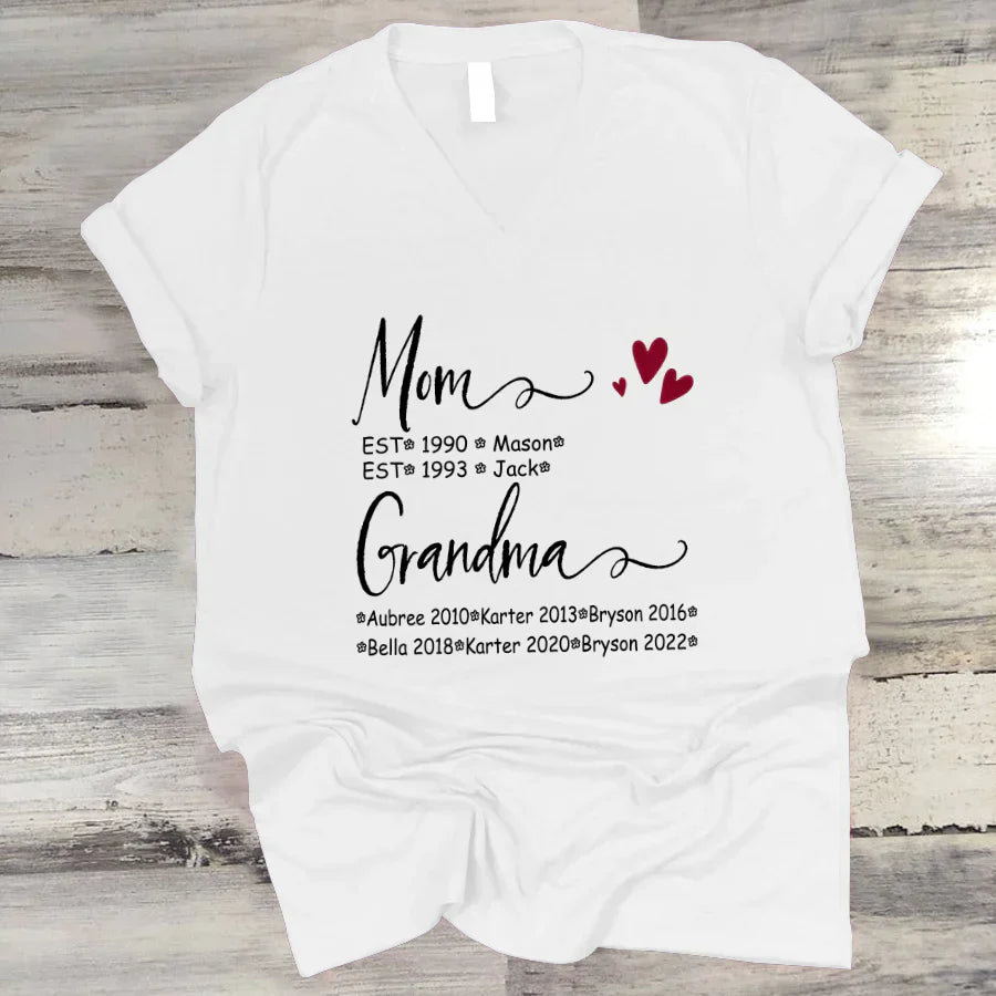Mom And Grandma Kids Est VT22120093 V-Neck