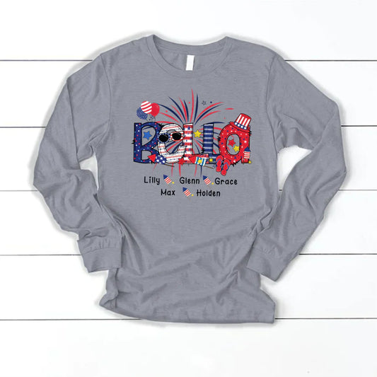 Patriotic Doodle 4th Of July Bella And Grandkid CTH01 Longsleeve
