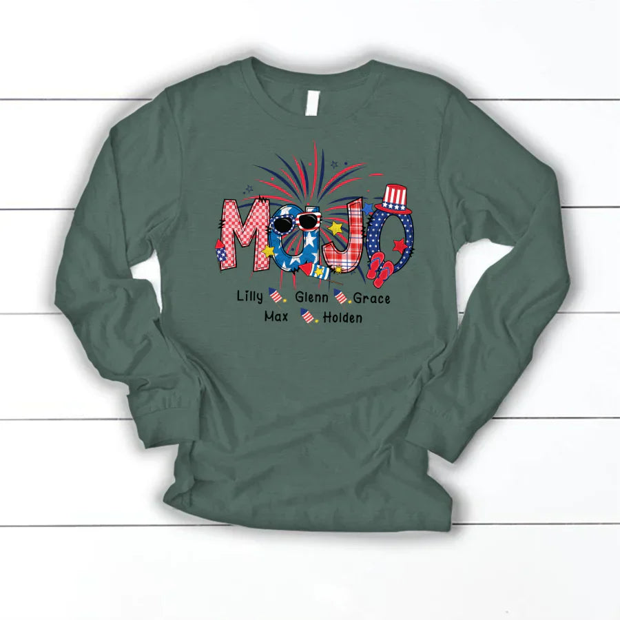 Patriotic Doodle 4th Of July MaJo And Grandkid CTH01 Longsleeve