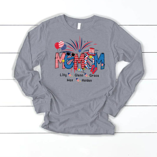 Patriotic Doodle 4th Of July Memom And Grandkid CTH01 Longsleeve