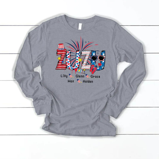 Patriotic Doodle 4th Of July Zuzu And Grandkid CTH01 Longsleeve