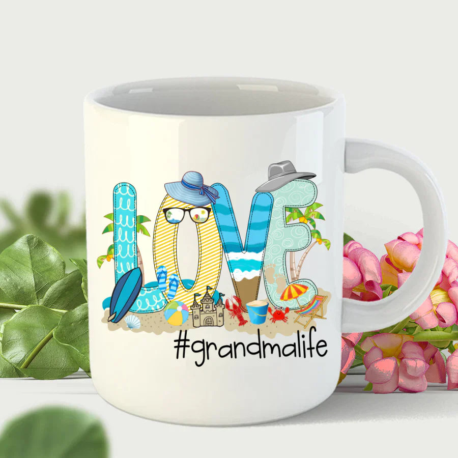 Love Beach Grandma Life Mug