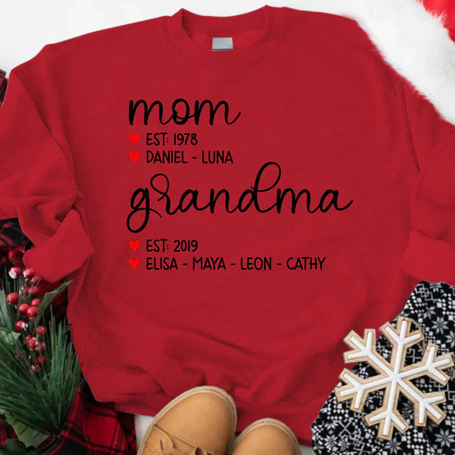 Mom Est Grandma Est And Kid CTH01 Sweatshirt