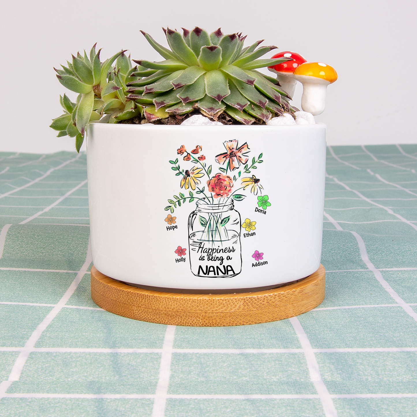 Nana And Grandkids Flowers, Gift For Mother's Day Plant Pot